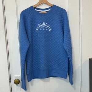 Artisans Women's Blue Quilted Crew Neck "Algonquin,Lake George" Sweatshirt, Sz L